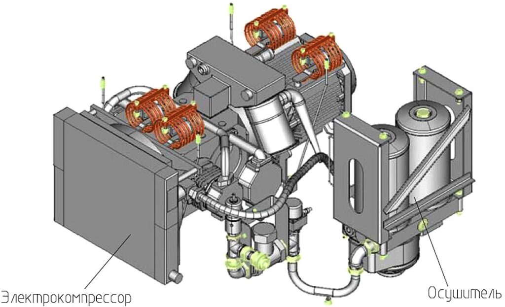 Общий вид компрессора и осушителя